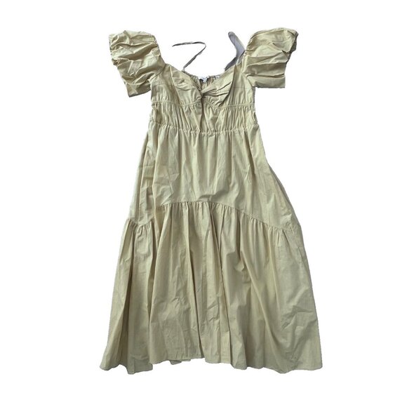 Vince Draped Puff Sleeve Tiered Dress Warm Sand ( 8 ) - Picture 5 of 6